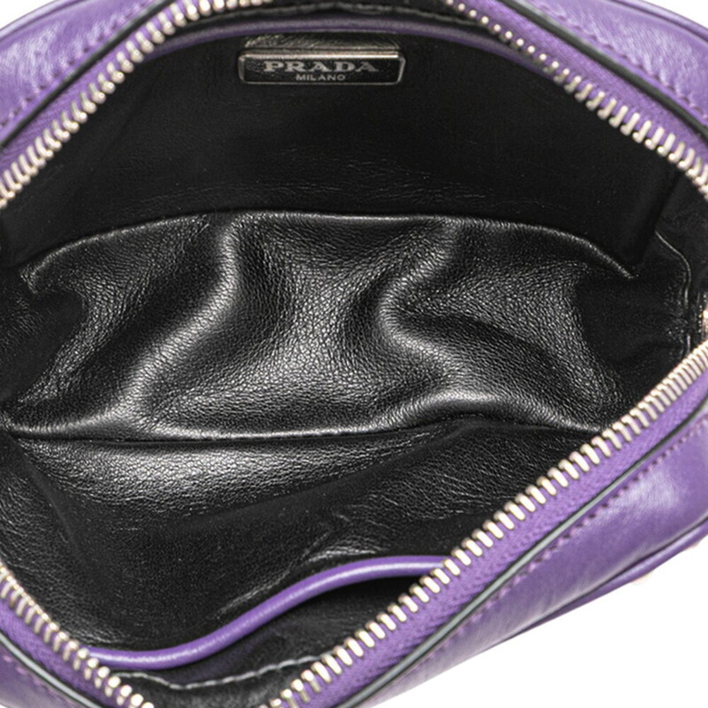 Prada Studded Crossbody Shoulder Bag Purple Leather - Picture 5 of 8